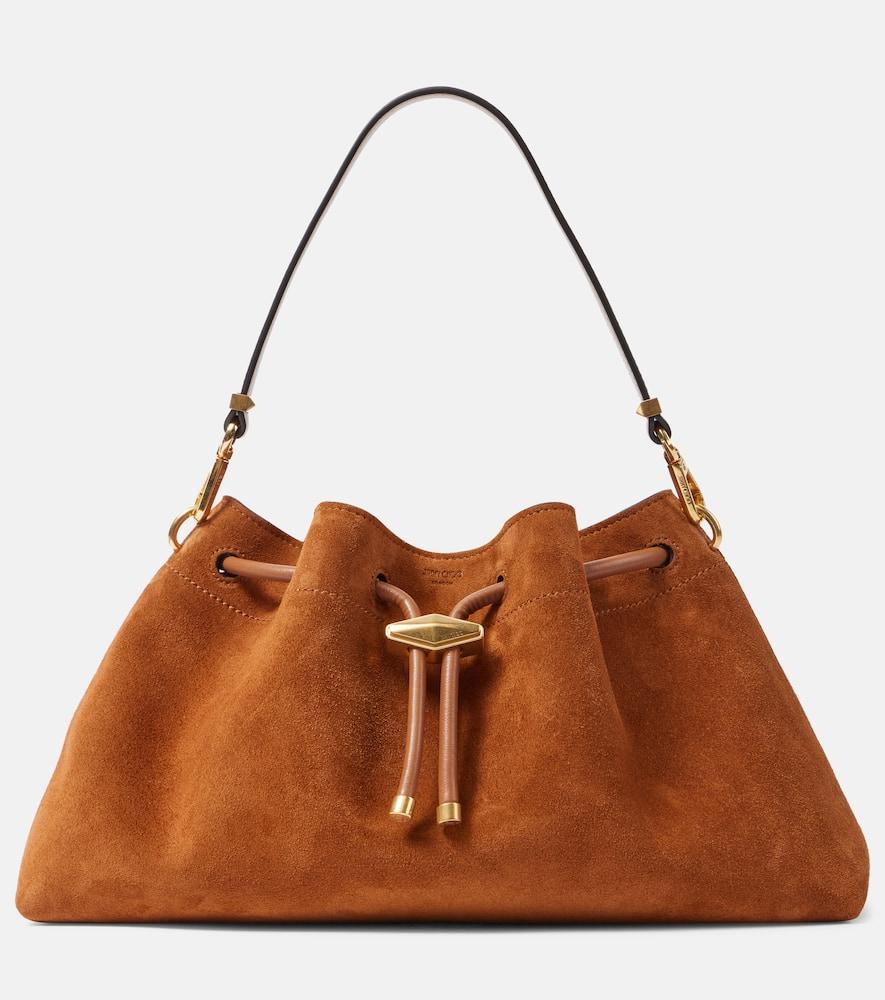 jimmy choo cinch m suede bucket bag
