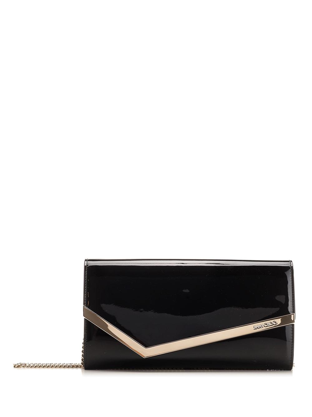 jimmy choo clutch bag emmie in patent leather