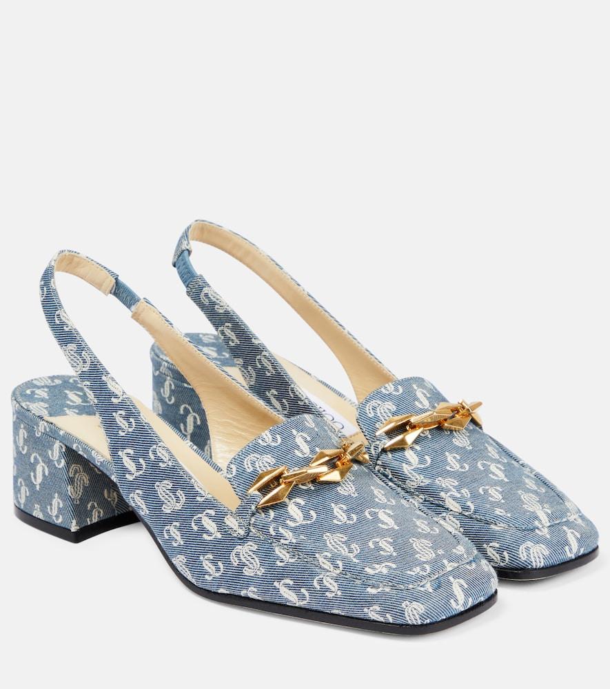 jimmy choo diamond tilda 45 denim slingback pumps