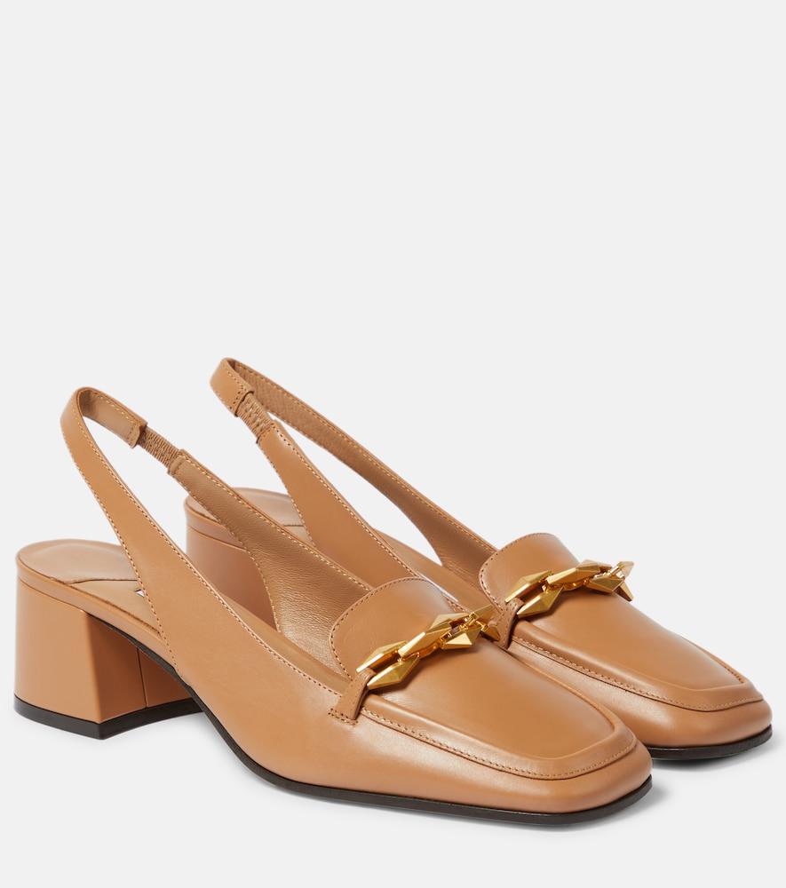 jimmy choo diamond tilda 45 leather slingback pumps