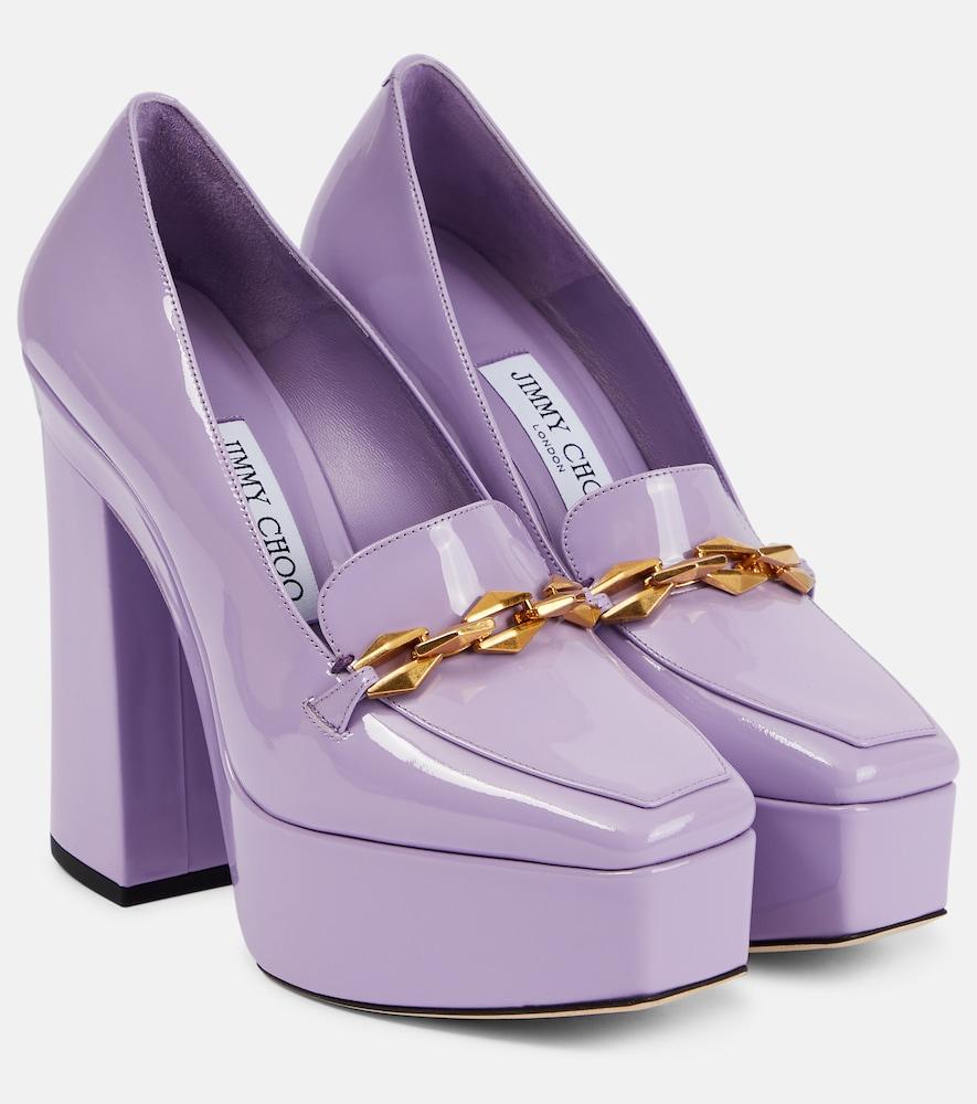 jimmy choo diamond tilda embellished patent leather pumps