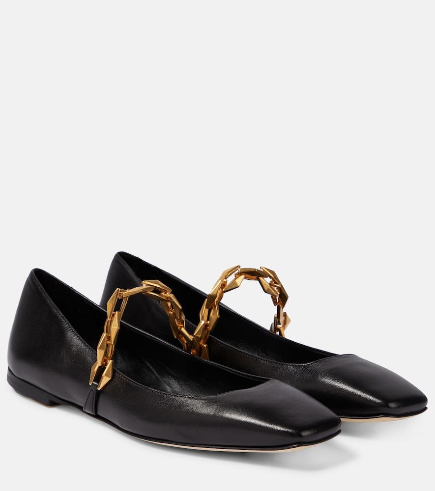 jimmy choo diamond tilda leather ballet flats