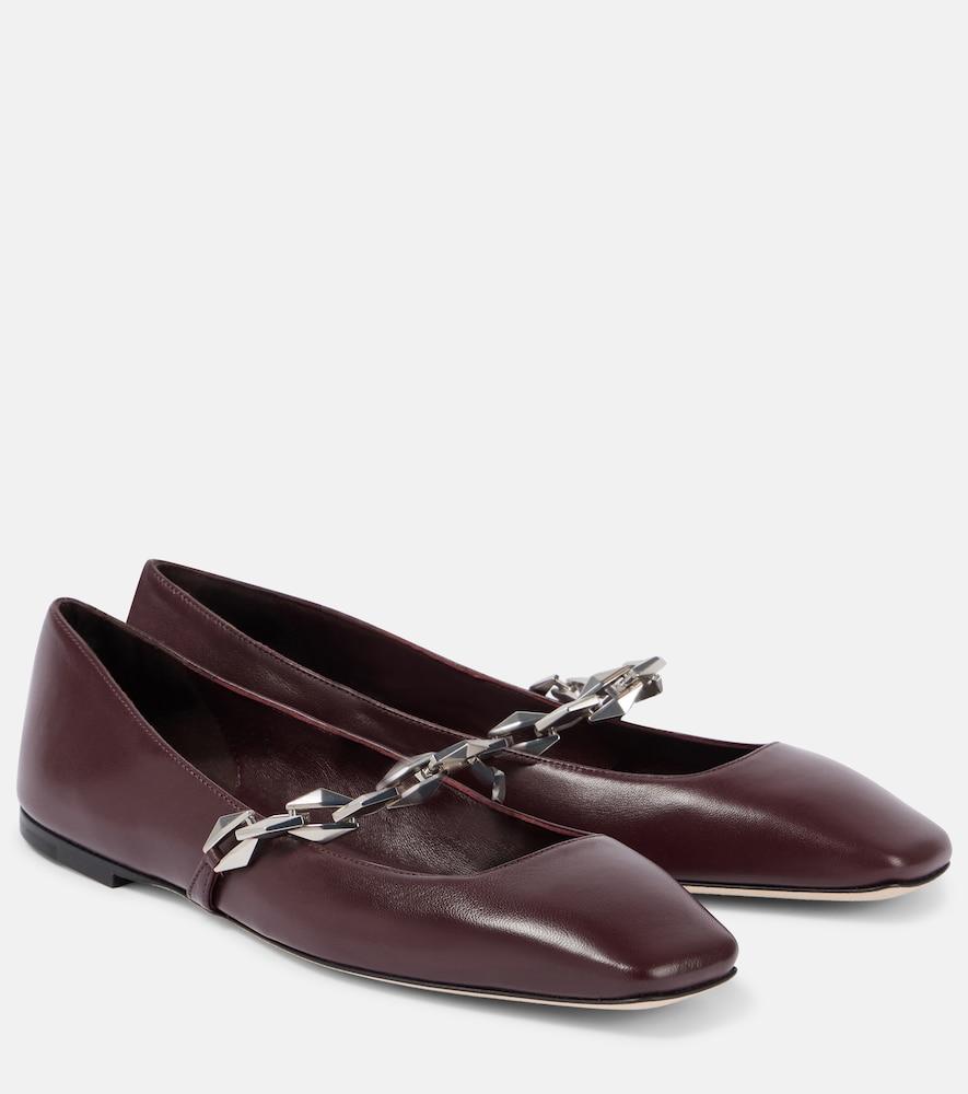 jimmy choo diamond tilda leather ballet flats