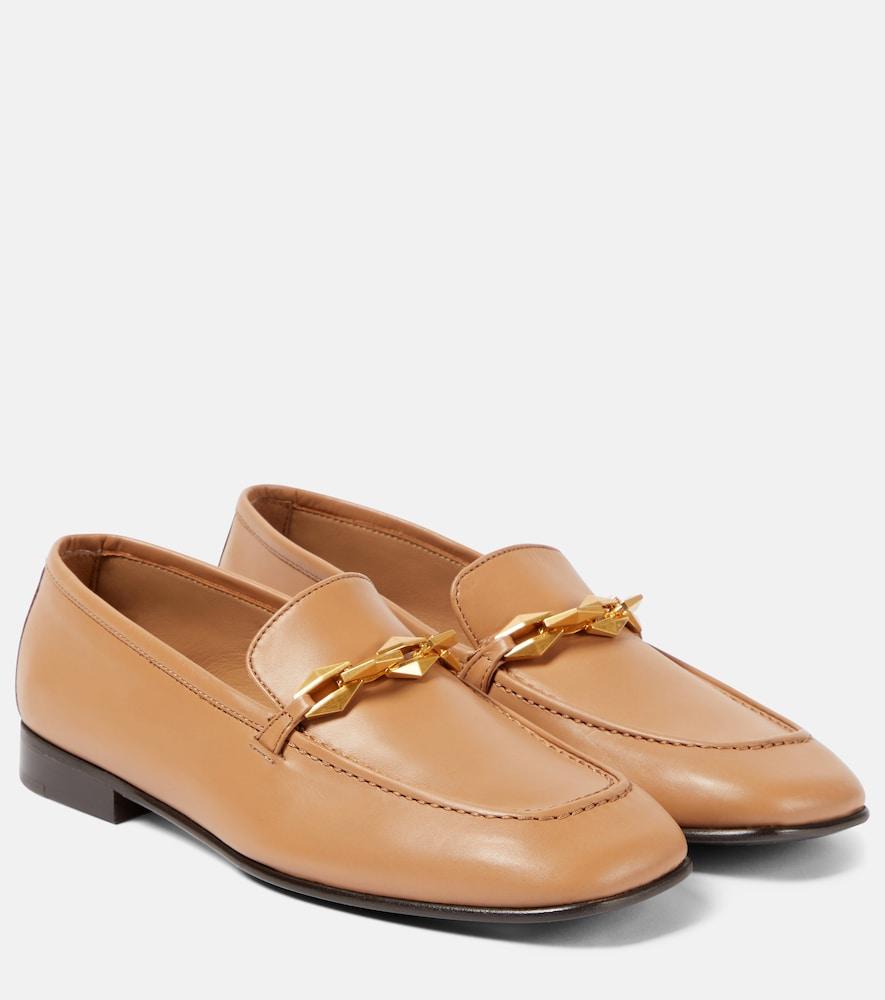 jimmy choo diamond tilda leather loafers