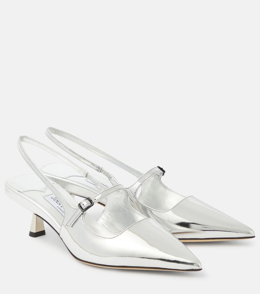 jimmy choo didi 45 metallic leather slingback pumps