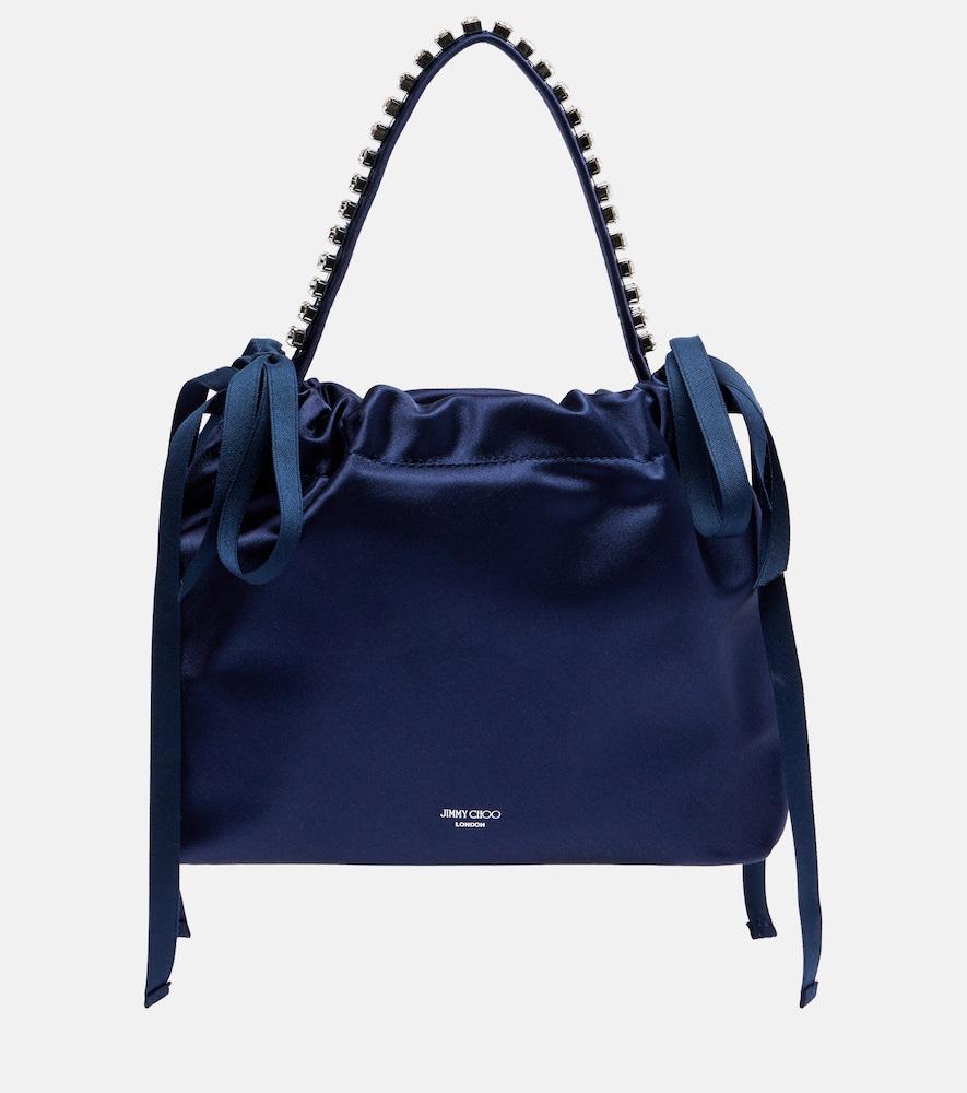 jimmy choo drawstring mini embellished satin top