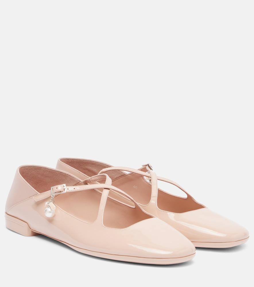 jimmy choo eleri patent leather ballet flats