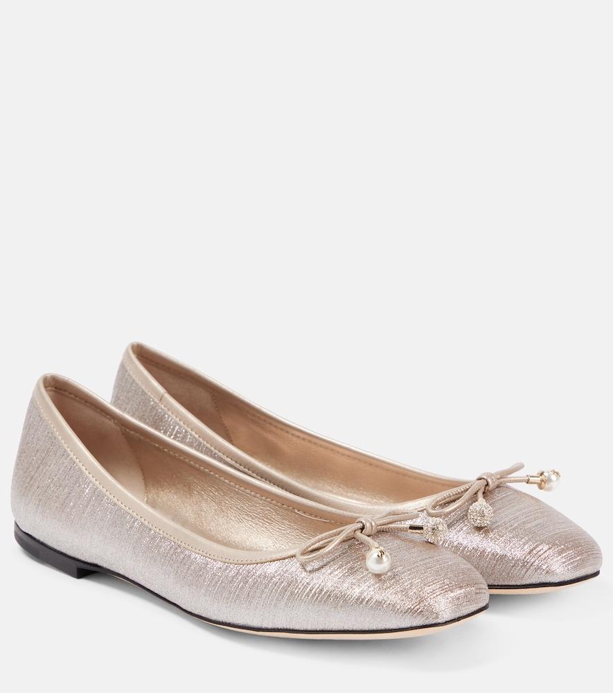 jimmy choo elme glitter ballet flats
