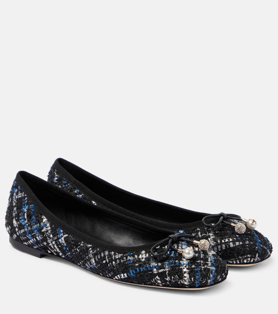 jimmy choo elme tweed ballet flats