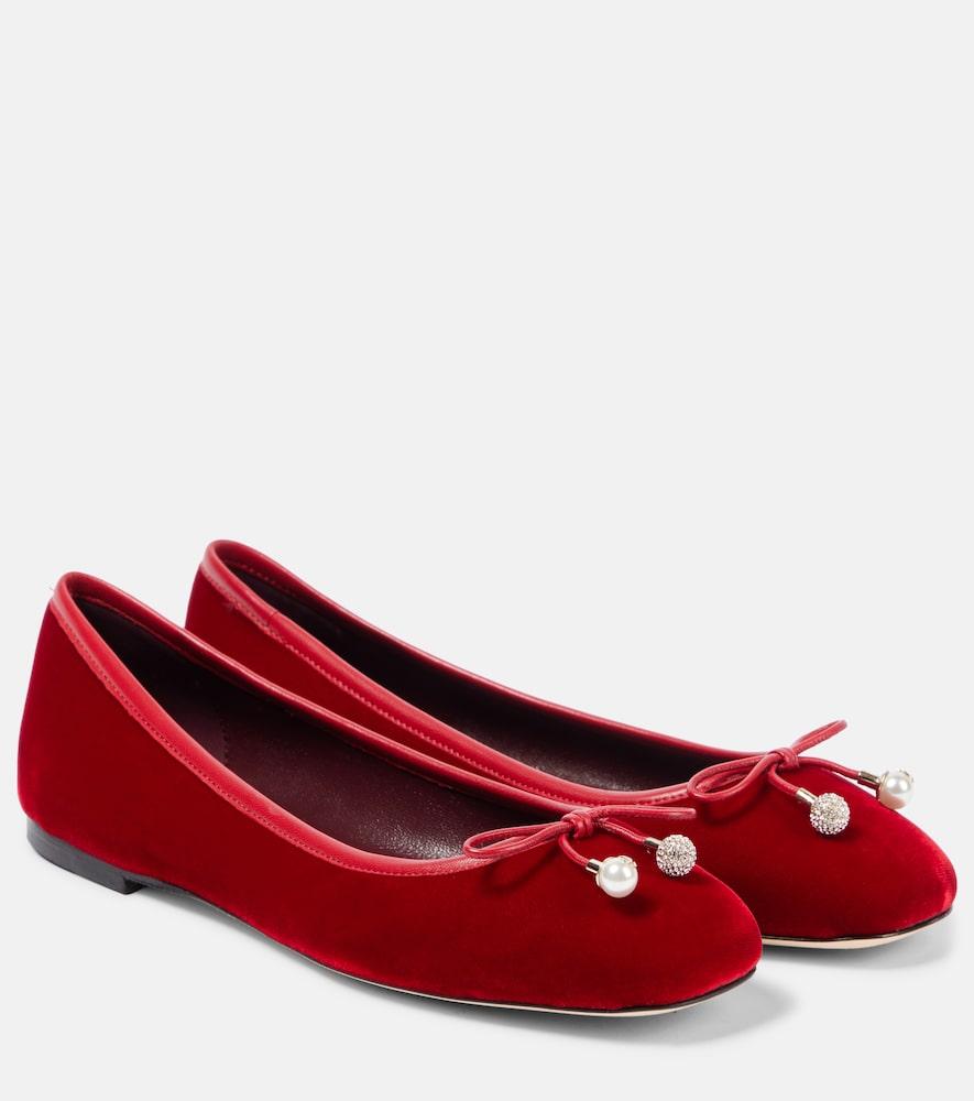 jimmy choo elme velvet ballet flats