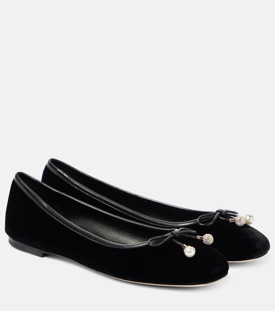 jimmy choo elme velvet ballet flats
