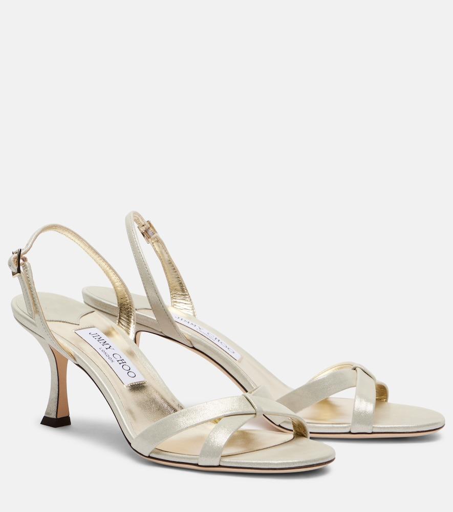jimmy choo elsy 70 metallic leather sandals