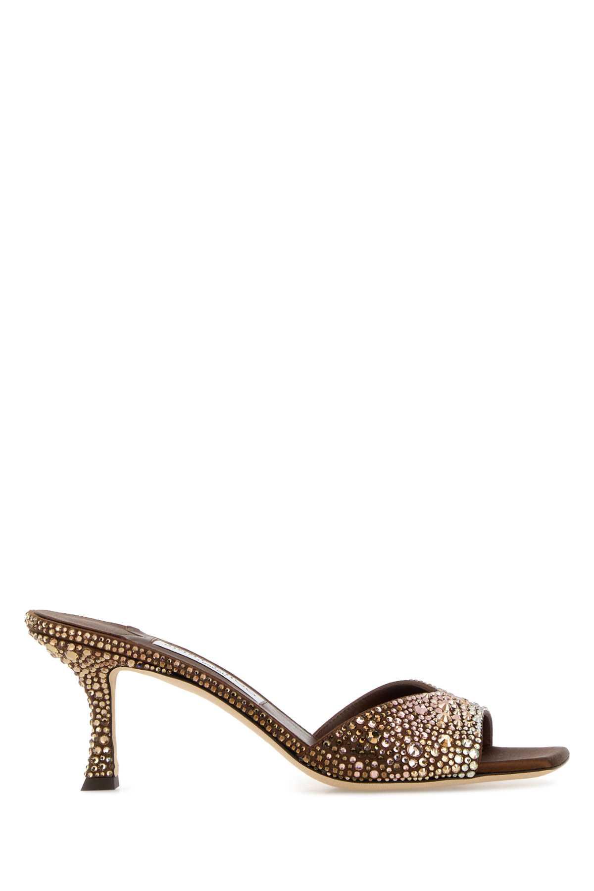 jimmy choo embellished satin skye mules