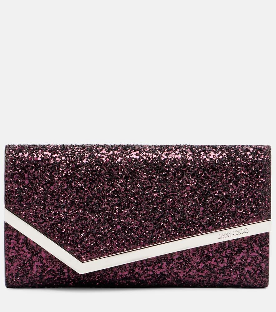 jimmy choo emmie glitter clutch