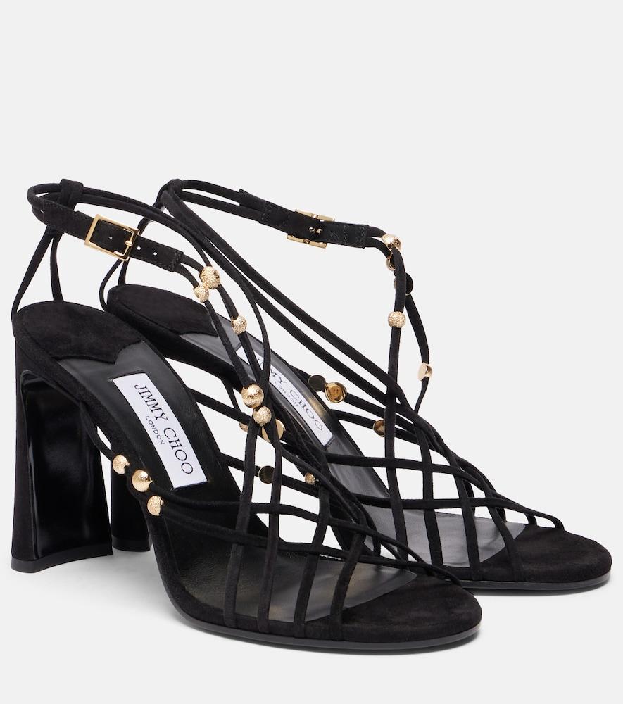 jimmy choo felice 95 embellished suede sandals