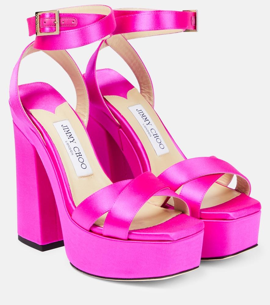 jimmy choo gaia satin platform sandals