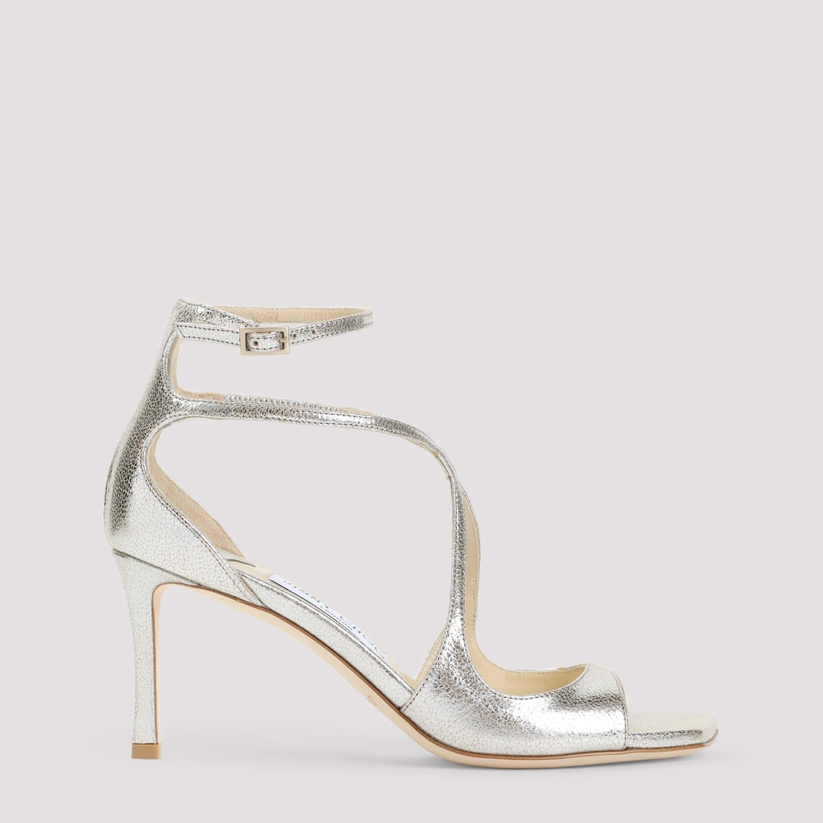 jimmy choo glitter azia 75 leather sandals