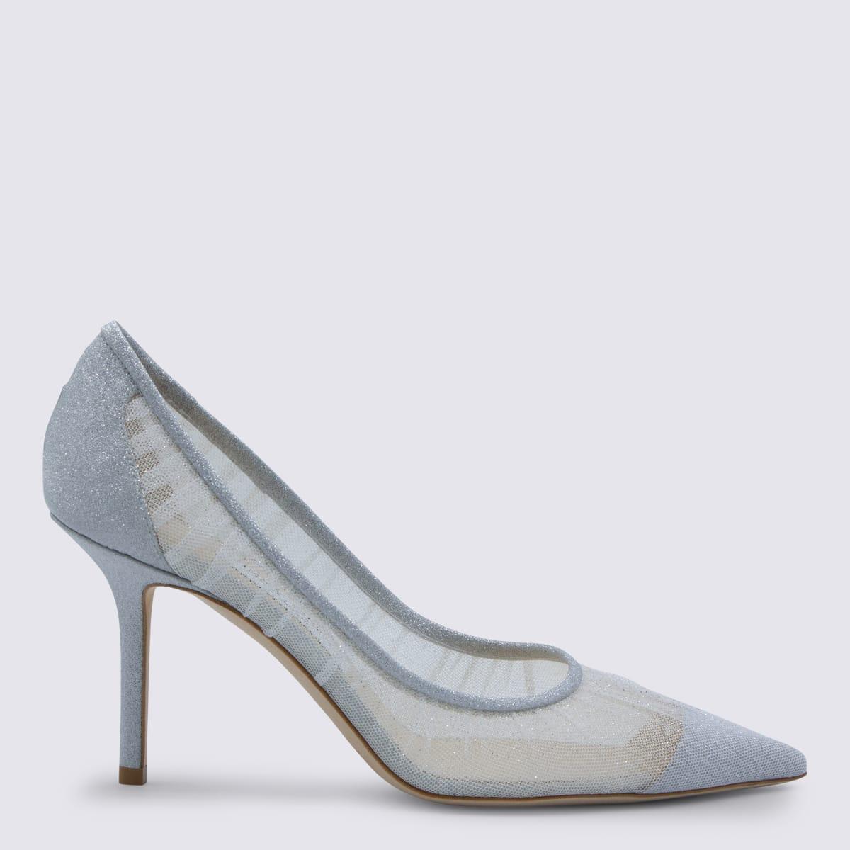 jimmy choo ivory and silver mesh love pumps