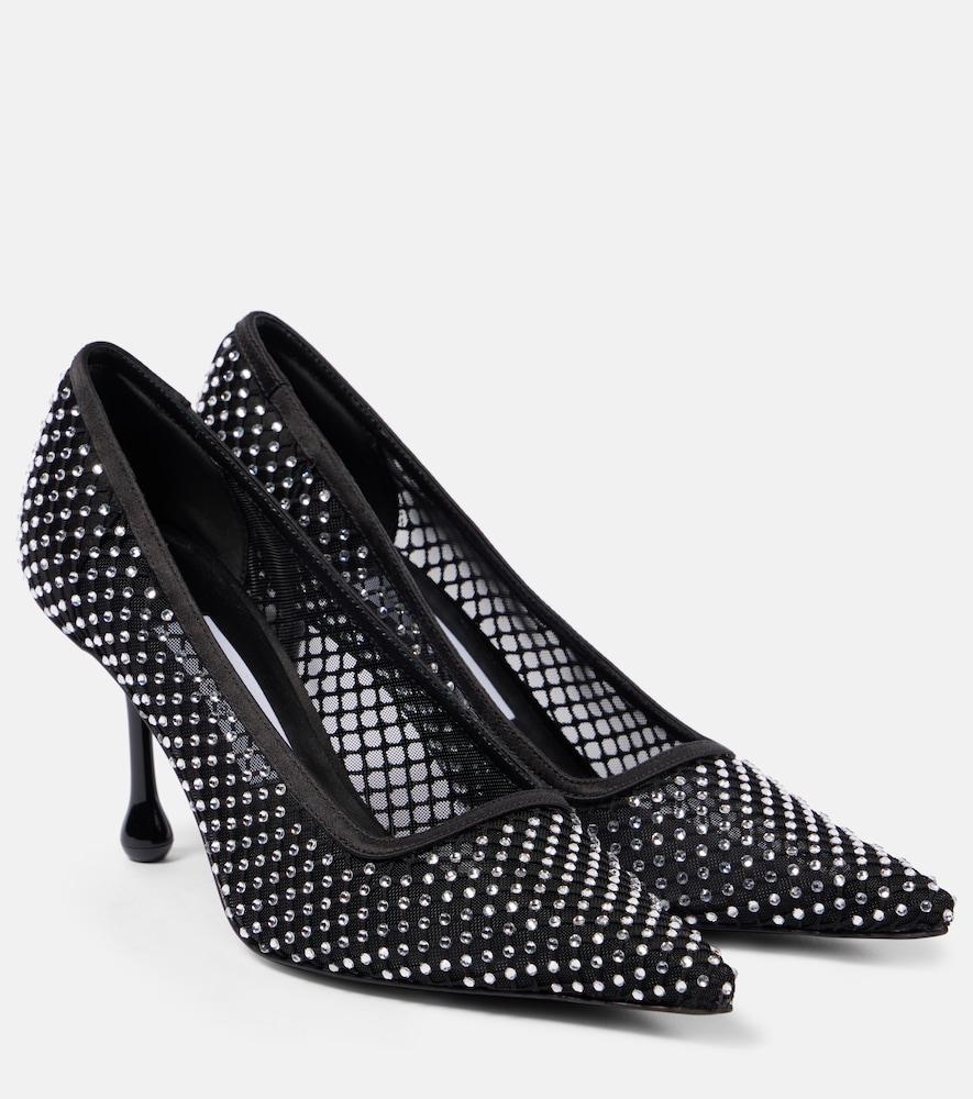 jimmy choo ixia 80 embellished mesh pumps