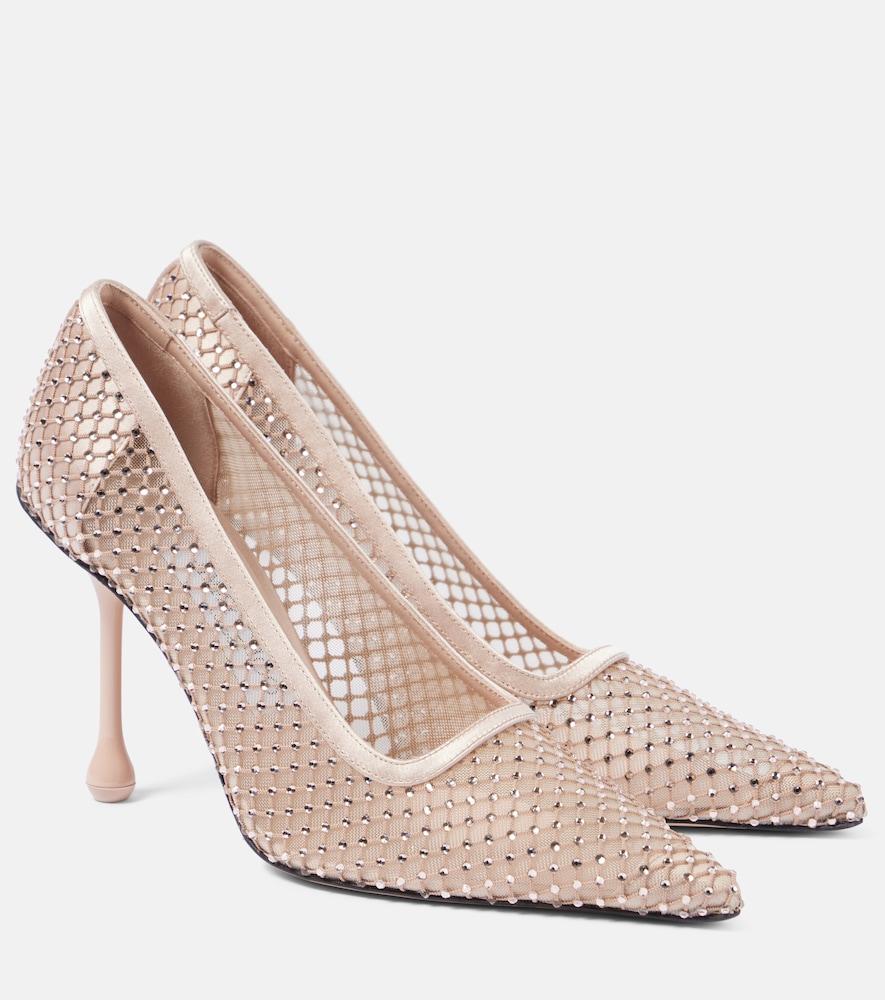 jimmy choo ixia 95 embellished mesh pumps