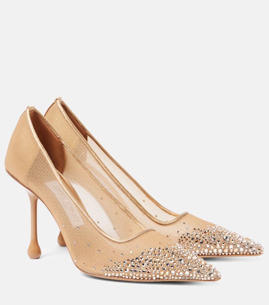jimmy choo ixia 95 embellished mesh pumps