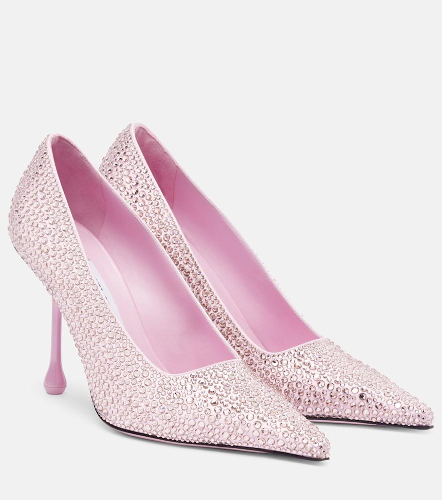 jimmy choo ixia 95 embellished satin pumps