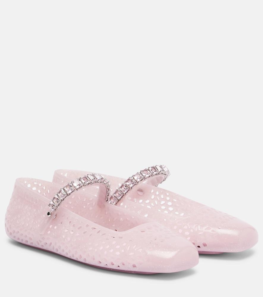 jimmy choo jelly embellished pu mary jane flats