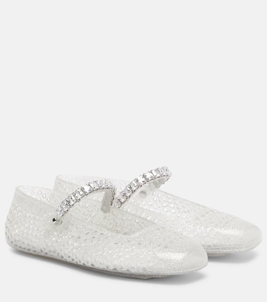 jimmy choo jelly embellished pu mary jane flats