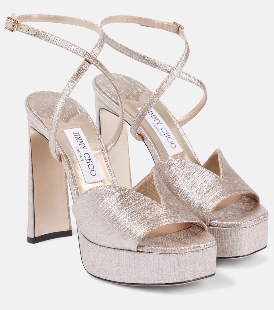 jimmy choo karli 125 glitter platform sandals
