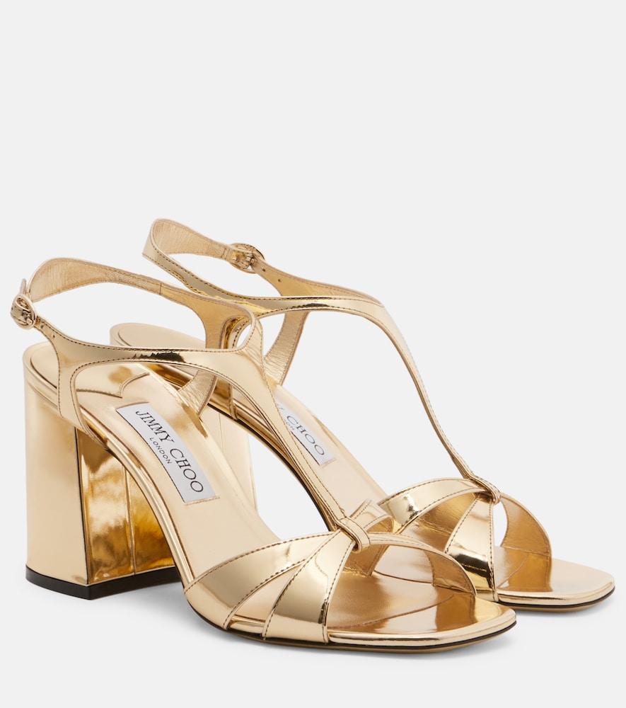 jimmy choo kesia metallic leather sandals