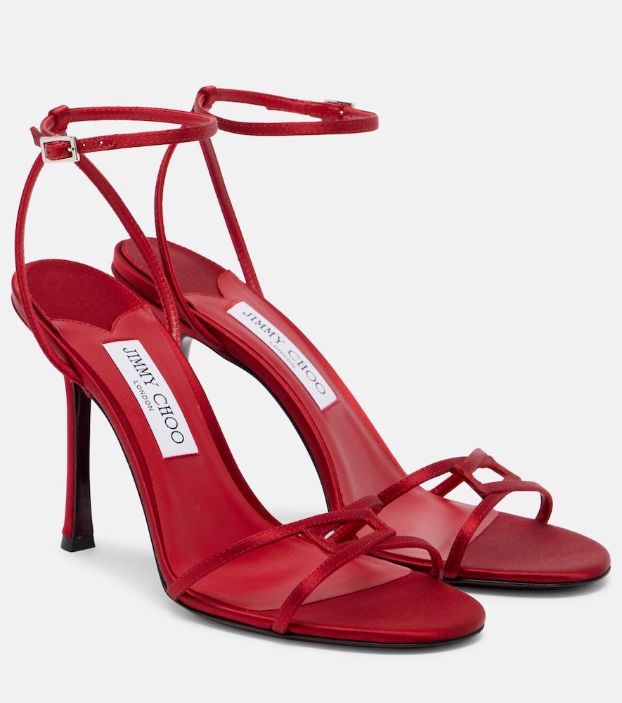 jimmy choo leo 100 satin sandals