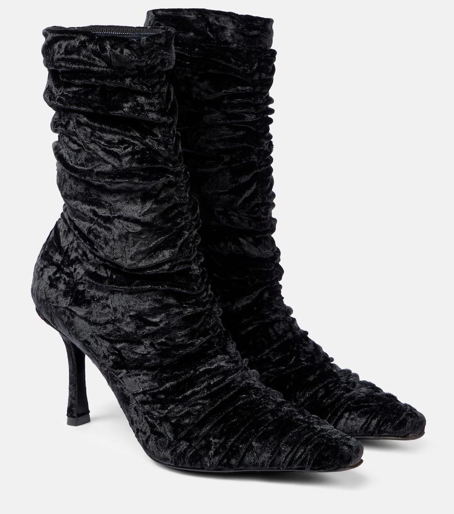 jimmy choo lotta 85 velvet ankle boots