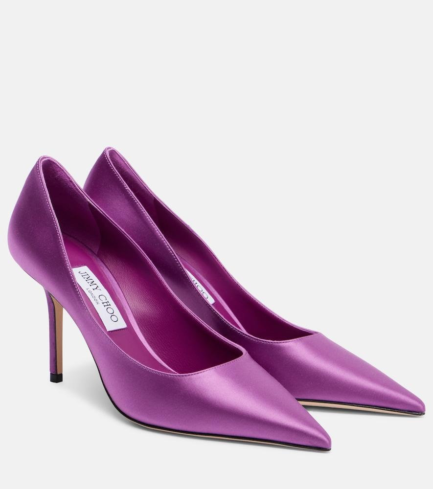 jimmy choo love 85 satin pumps