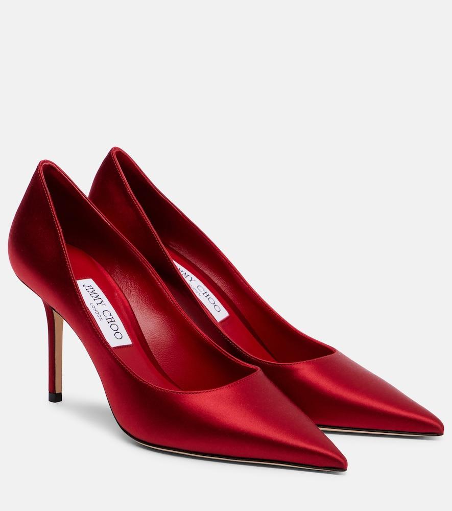 jimmy choo love 85 satin pumps