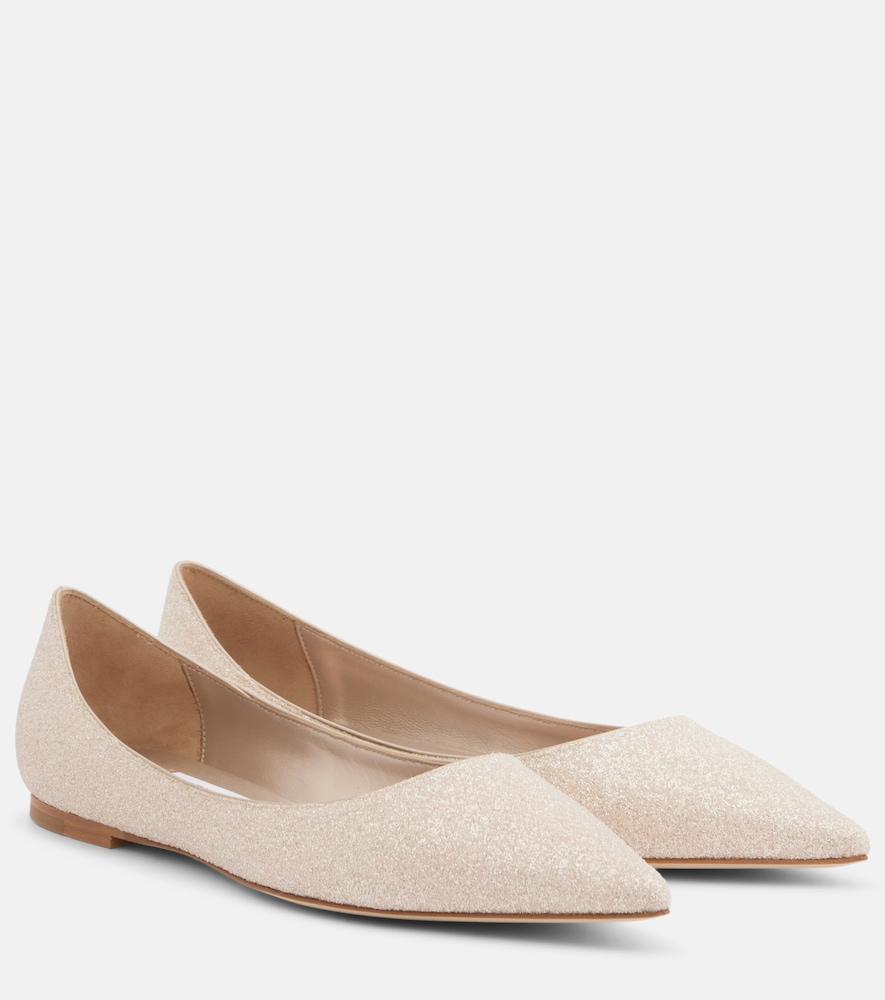 jimmy choo love glitter ballet flats