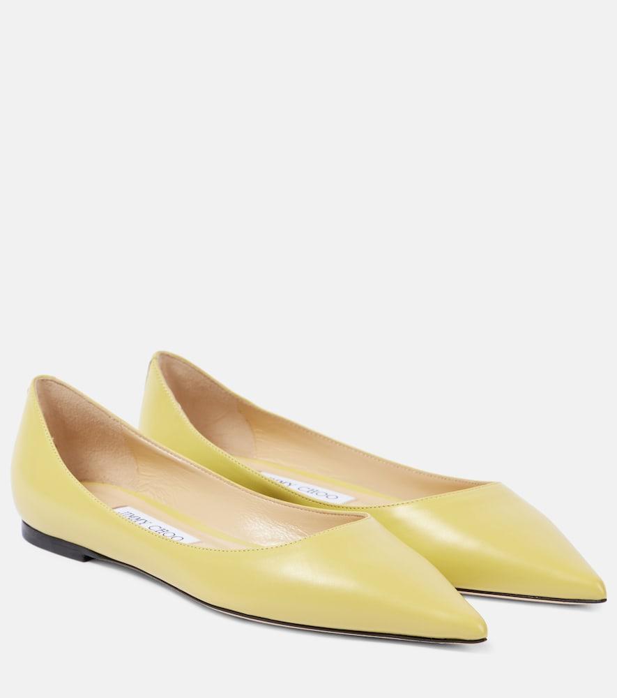 jimmy choo love leather ballet flats