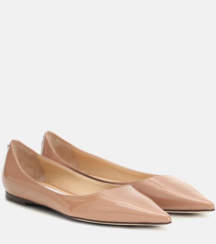 jimmy choo love patent leather ballet flats