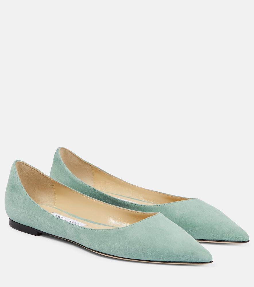 jimmy choo love suede ballet flats