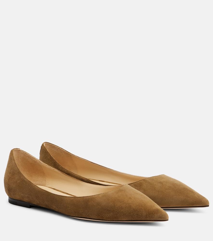 jimmy choo love suede ballet flats