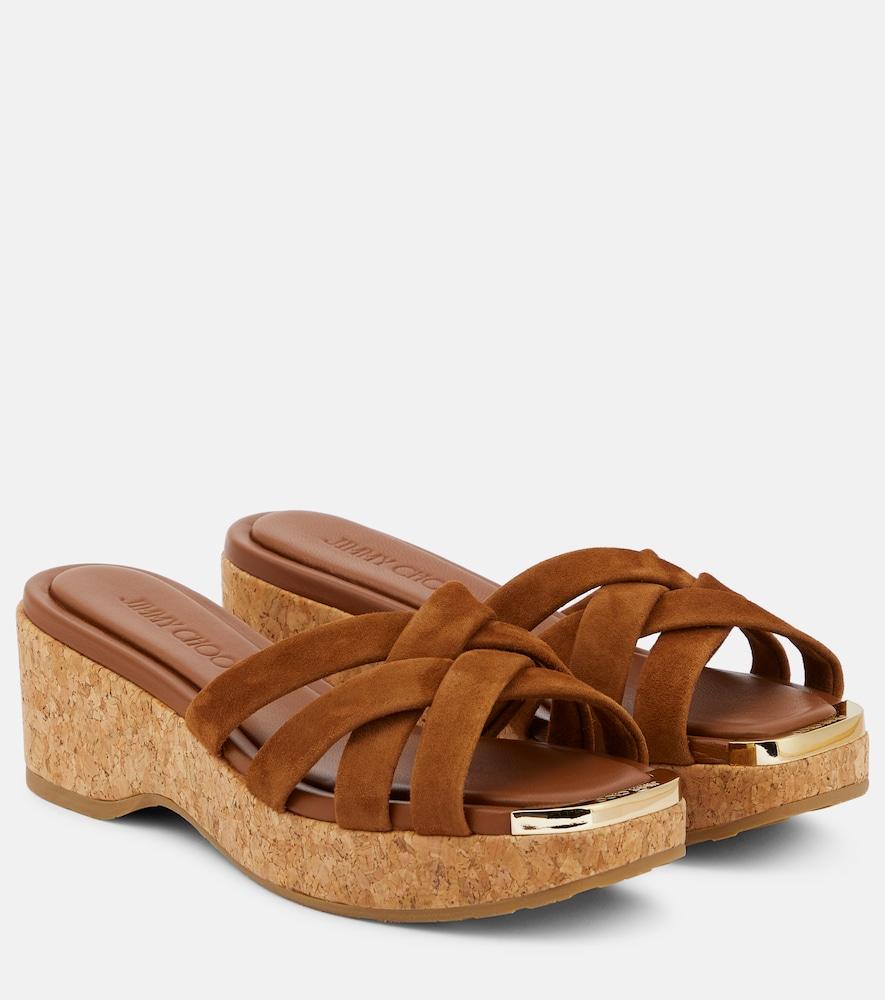 jimmy choo maribou 50 suede sandals