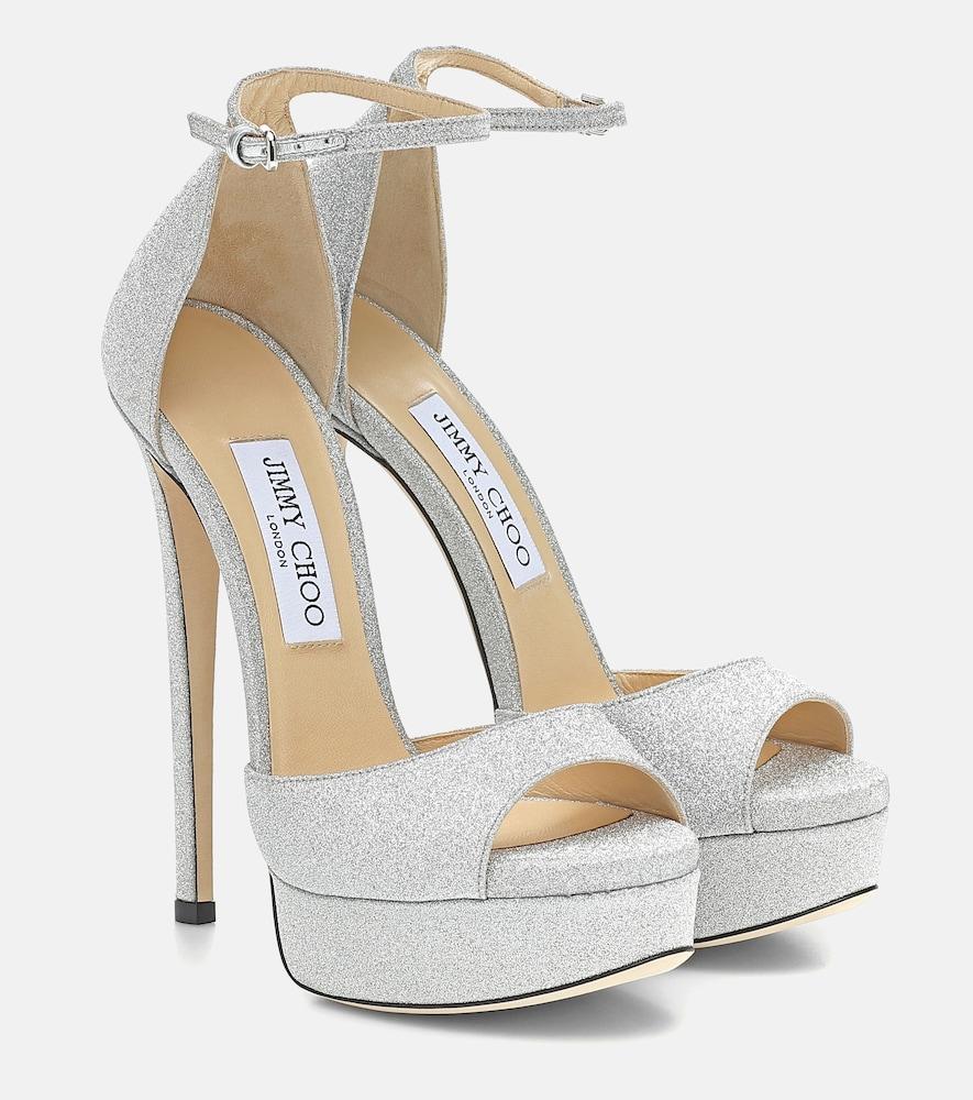 jimmy choo max 150 glitter sandals