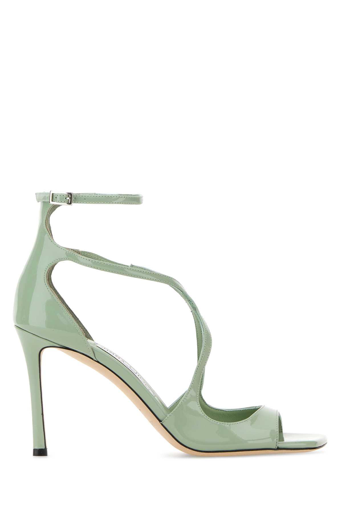 jimmy choo mint green leather azia 95 sandals