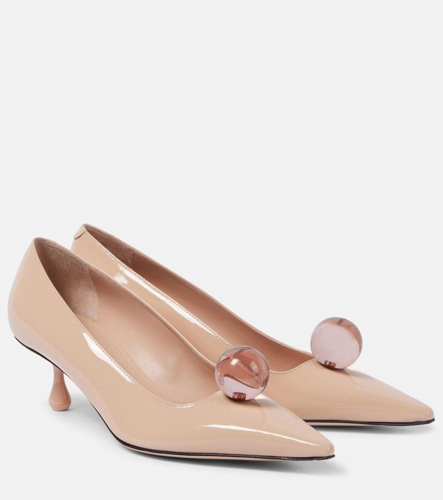 jimmy choo orb 50 embellished patent leather pumps
