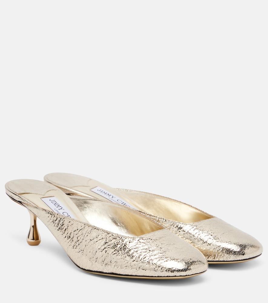 jimmy choo pixie 50 metallic mules