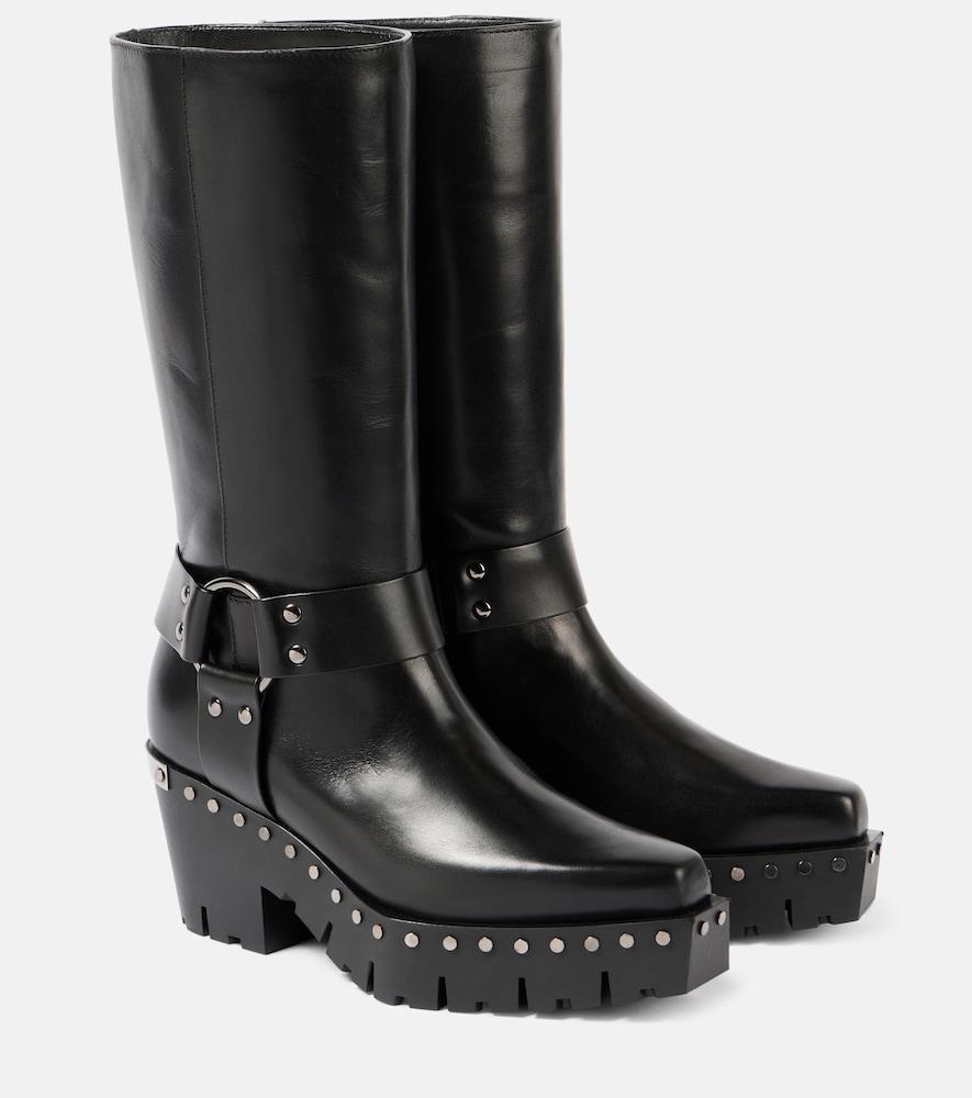 jimmy choo quinn 75 studded leather biker boots