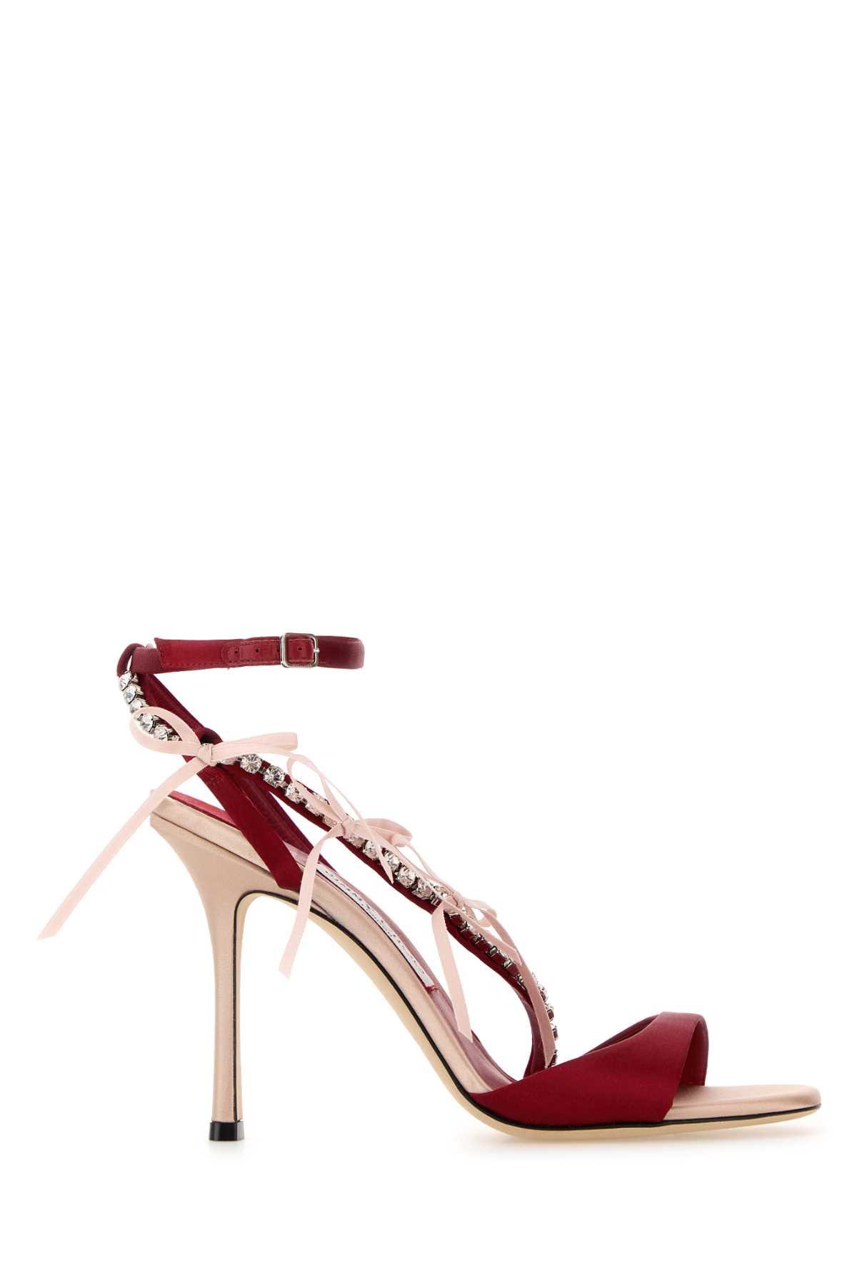jimmy choo red satin lula 100 sandals