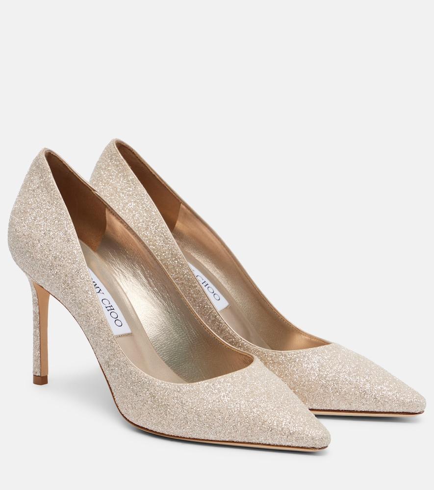 jimmy choo romy 85 glitter pumps