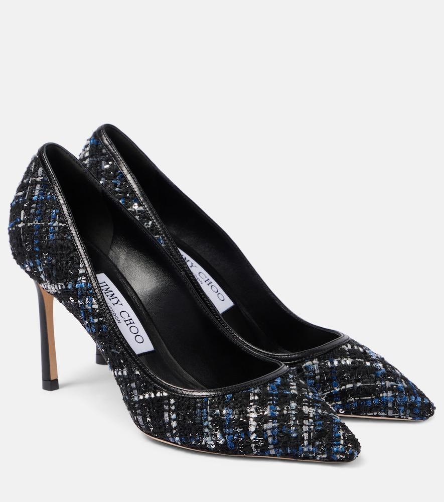 jimmy choo romy 85 tweed pumps