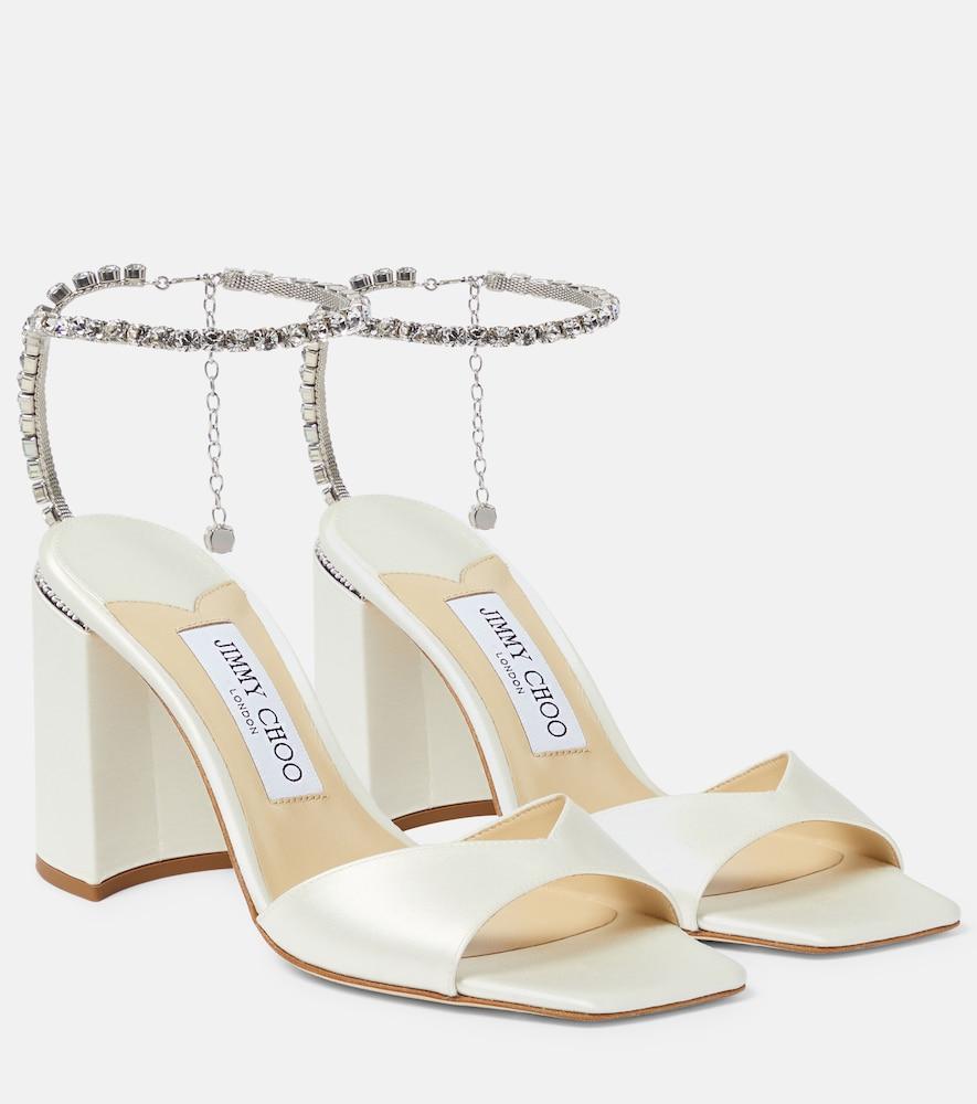 jimmy choo saeda 85 embellished satin sandals