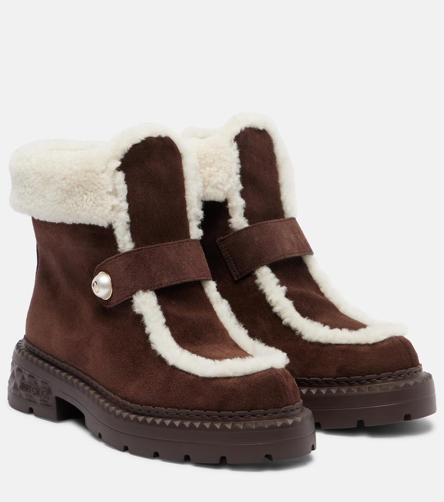 jimmy choo shea suede and shearling ankle boots